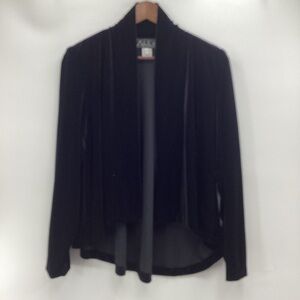 Alex Evenings Black Velvet Jacket Long Sleeve Sóft Swing